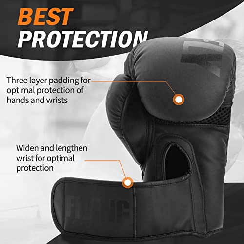 Unisex Black Boxing Gloves for MMA, Muay Thai