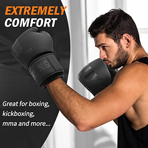 Unisex Black Boxing Gloves for MMA, Muay Thai