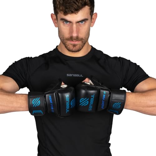 Sanabul MMA Hybrid Kickboxing Gloves - Black/Blue