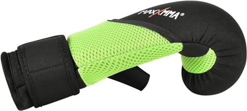 MaxxMMA Washable Heavy Bag Gloves - Boxing Training (Neon Yellow)