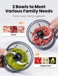 TWOMEOW Mini Food Chopper with 2 Bowls