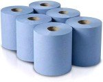 12 Blue 2-Ply Centerfeed Paper Towel Rolls