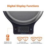 Digital Kitchen Scales with LCD Display - Black & Steel