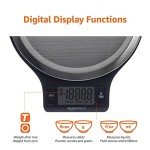 Digital Kitchen Scales with LCD Display - Black & Steel