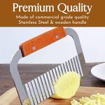 Stainless Steel Wavy Cutter with Wooden Handle