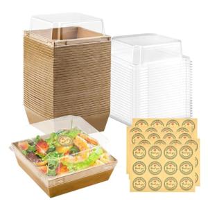 50 Pcs Clear Lid Cake Slice Boxes