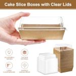 50 Pcs Clear Lid Cake Slice Boxes