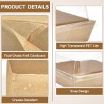 50 Pcs Clear Lid Cake Slice Boxes