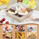50 Pcs Clear Lid Cake Slice Boxes
