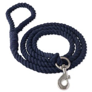 Organic Cotton Dog Leash with Twisted Rope, Navy
