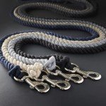 Organic Cotton Dog Leash with Twisted Rope, Navy