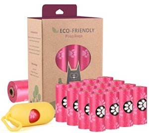 Biodegradable Dog Waste Bags with Holder - 240 Count