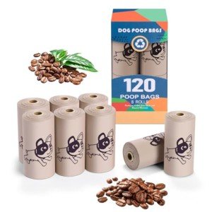 Coffee-Scented Biodegradable Dog Poop Bags – 120 Count
