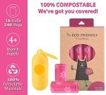 Biodegradable Dog Waste Bags with Holder - 240 Count