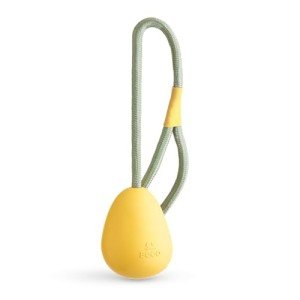 Beco Natural Rubber Egg-Shaped Dog Toy with Rope