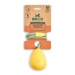 Beco Natural Rubber Egg-Shaped Dog Toy with Rope