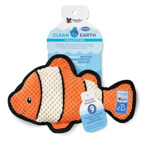 Eco-Friendly Clownfish Plush Dog Toy with Squeaker