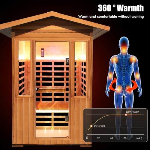 Outdoor Far Infrared Cedar Sauna for Two