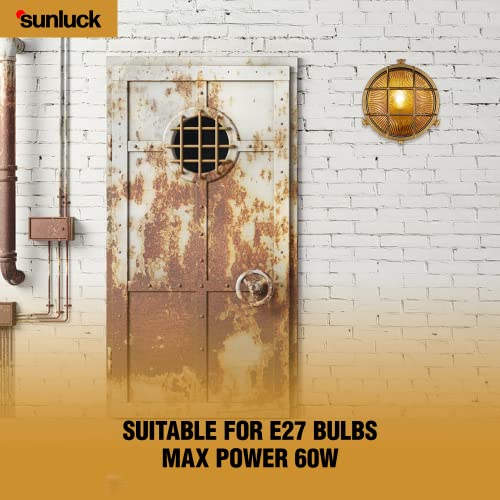 Sunluck Waterproof Brass Nautical Wall Light