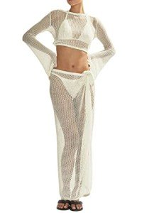 Chic Women's Crochet Bikini Cover Up Set