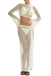 Chic Women's Crochet Bikini Cover Up Set