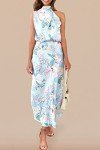 Satin Sleeveless Maxi Dress for Summer Parties