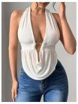 Women's Sexy Halter Open Back Party Top