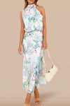 Satin Sleeveless Maxi Dress for Summer Parties