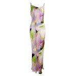 Pink Pleated Maxi Dress with Cowl Neck