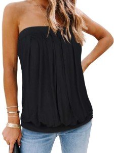 Chic Black Strapless Tube Top for Women