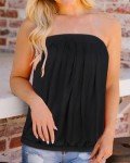 Chic Black Strapless Tube Top for Women