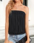 Chic Black Strapless Tube Top for Women