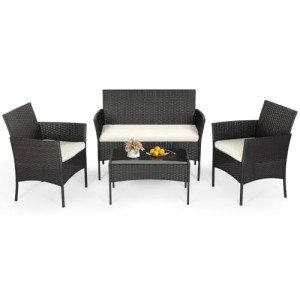 4-Piece Modern Outdoor Wicker Furniture Set