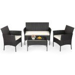 4-Piece Modern Outdoor Wicker Furniture Set