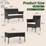 4-Piece Modern Outdoor Wicker Furniture Set