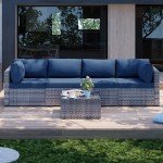 Stylish 5-Piece Outdoor Patio Sectional Sofa Set