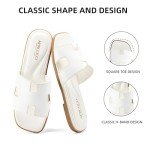 Stylish Women's White H-Band Flat Sandals