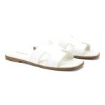 Stylish Women's White H-Band Flat Sandals