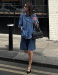 Trendy Women's Blue Denim Button Down Shirt