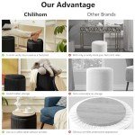 Chilihom Black Velvet Storage Ottoman Set of 2
