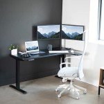 VIVO Electric L-Shaped Standing Desk with Memory Height