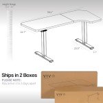 VIVO Electric L-Shaped Standing Desk with Memory Height