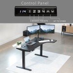 VIVO Electric L-Shaped Standing Desk with Memory Height