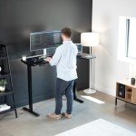 VIVO Electric L-Shaped Standing Desk with Memory Height