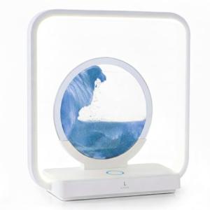 Sapphire Blue Quicksand Table Lamp with Wireless Charger