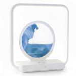 Sapphire Blue Quicksand Table Lamp with Wireless Charger