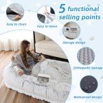 Cozy Faux Fur Human Dog Bed - Grey