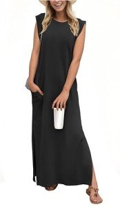 Chic Black Summer Maxi Dress with Pockets