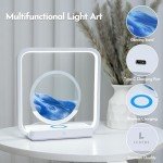 Sapphire Blue Quicksand Table Lamp with Wireless Charger