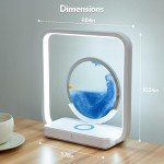 Sapphire Blue Quicksand Table Lamp with Wireless Charger